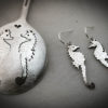 Handmade and upcycled spoon seahorse earrings