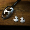 handcrafted and recycled spoon rubberhandcrafted and recycled spoon rubber-duck earrings