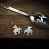 handmade and upcycled spoon flying elephant earrings