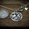 hand crafted and upcycled silver sixpence coin tweet together necklace
