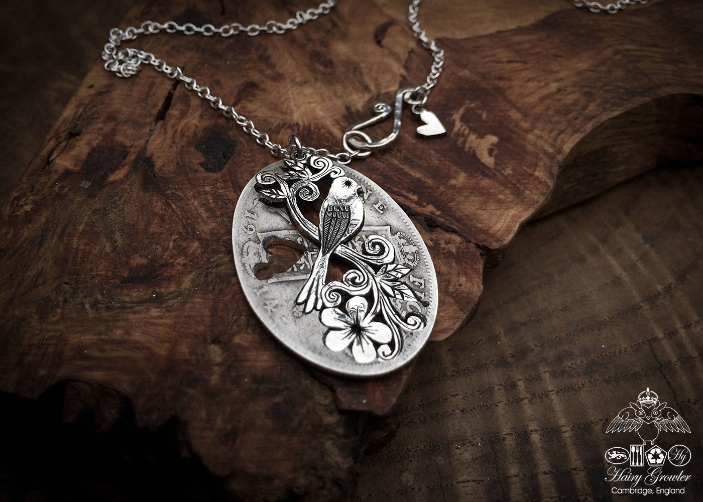 bestival festival necklace - handmade and recycled using silver coins