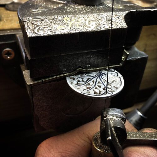 Handmade and recycled Tree of Life silver coin pendant necklace