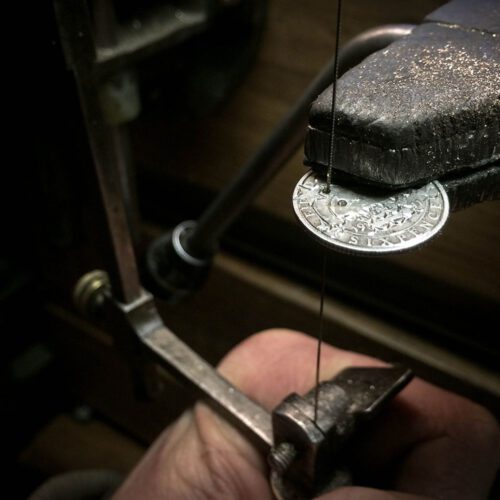 Handcrafted and recycled silver sixpence Moby Dick whale coin necklace pendant