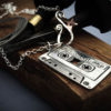 mix-tape necklace - handmade and recycled using silver florins