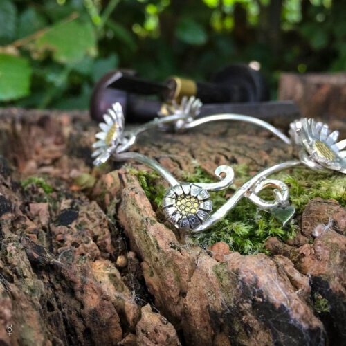 Daisy chain jewellery - handmade and Recycled silver threepence and sixpences