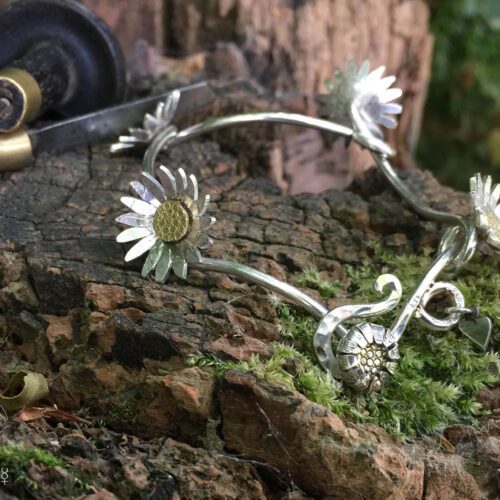 Daisy chain jewellery - handmade and Recycled silver threepence and sixpences