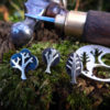 Tree earrings - handmade and recycled sterling silver shilling coins.