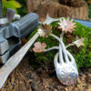 Forkoins fork and coin flower badge brooch