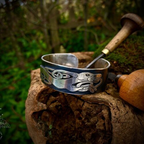 celtic hound kuff made from ethical silver