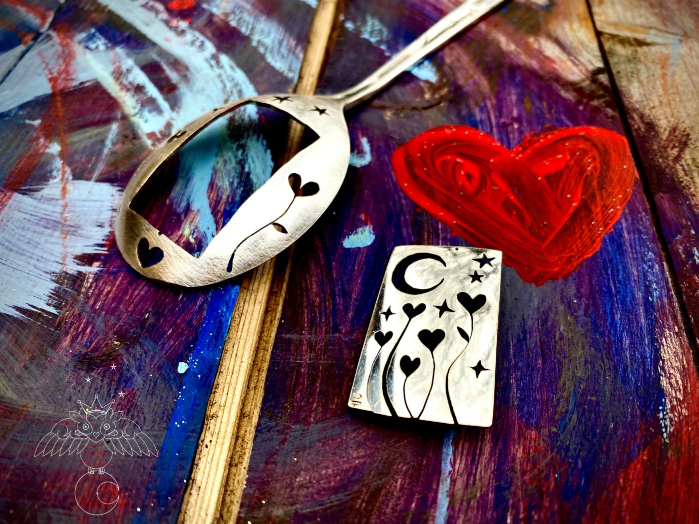 love grows spoon brooch handcrafted and recycled
