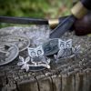 owl cufflinks handmade and upcycled from sterling silver shillings and threepence coins