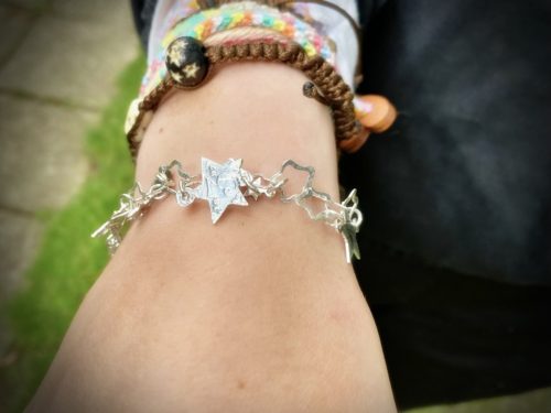 star bracelet individually handcrafted and recycled from an old Victorian silver coins