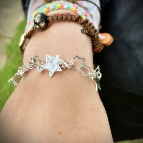 star bracelet individually handcrafted and recycled from an old Victorian silver coins