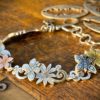 Butterfly bracelet individually handcrafted and recycled from an old Victorian silver coins
