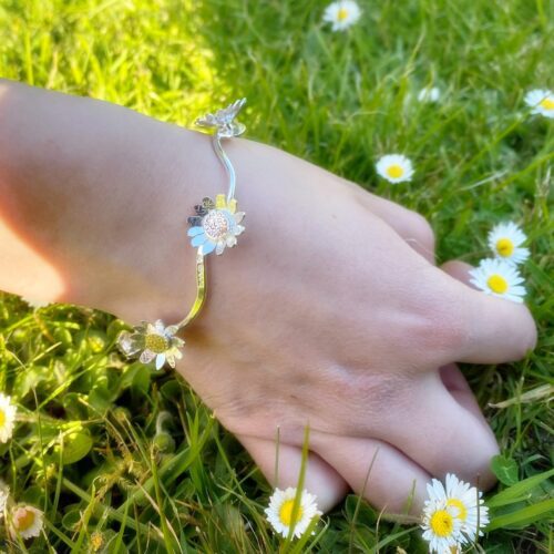 Daisy chain jewellery - handmade and Recycled silver threepence and sixpences
