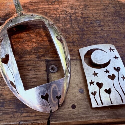love grows spoon brooch handcrafted and recycled