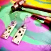 handmade and upcycled spoon DMT spirit molecule magical mushroom earrings