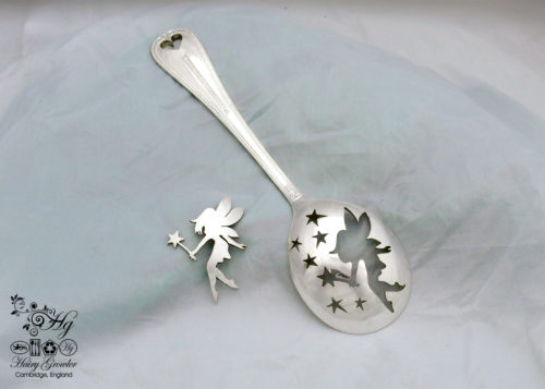 handmade and recycled spoon fairy brooch