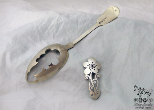 handcrafted and recycled spoon flower brooch