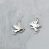 handcrafted and recycled spoon dove earrings