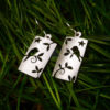 handcrafted and recycled bird in the trees earrings made from old antique spoons