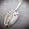 handcrafted and recycled spoon moon-gazing-hare brooch