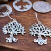 tree earrings handmade and upcycled silver Georgian shilling tree of life earrings made in Cambridge