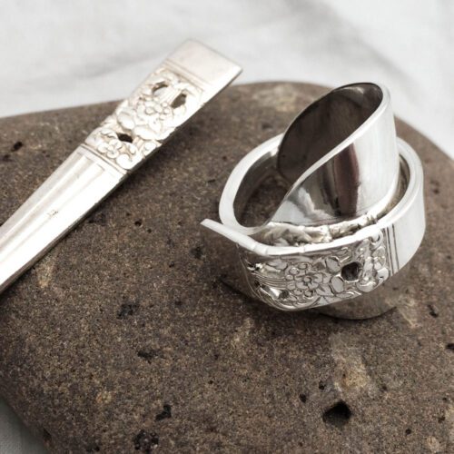 handcrafted and recycled spoon spoon rings