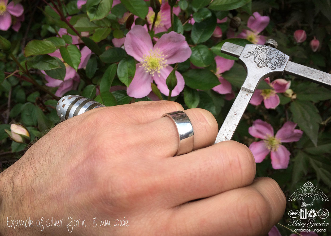 Handcrafted and recycled silver coin wedding rings