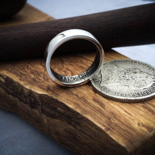 Silver Band Coin Rings.
