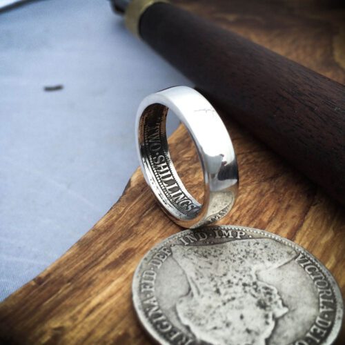 Silver Band Coin Rings.