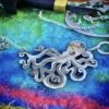Handmade and upcycled, recycled silver coin kraken octopus necklace made in landlocked Cambridge, UK