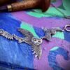 Handmade and recycled sterling silver coins Owl necklace