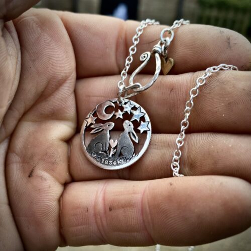 Moon gazing together silver shilling