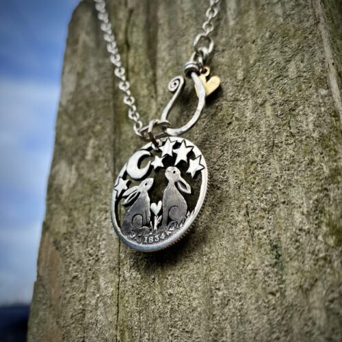 Moon gazing together silver shilling