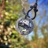 Handcrafted and recycled silver sixpence coin frog pendant necklace