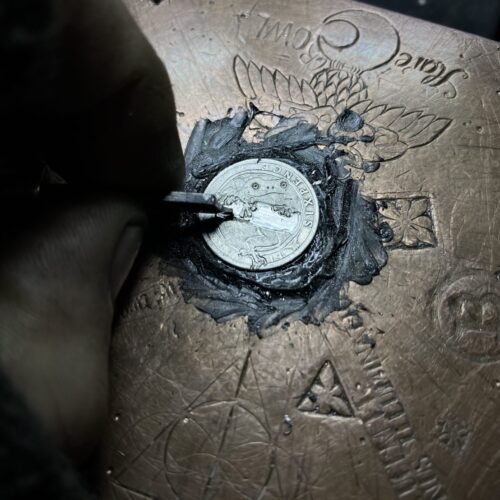 Handcrafted and recycled silver sixpence coin frog pendant necklace