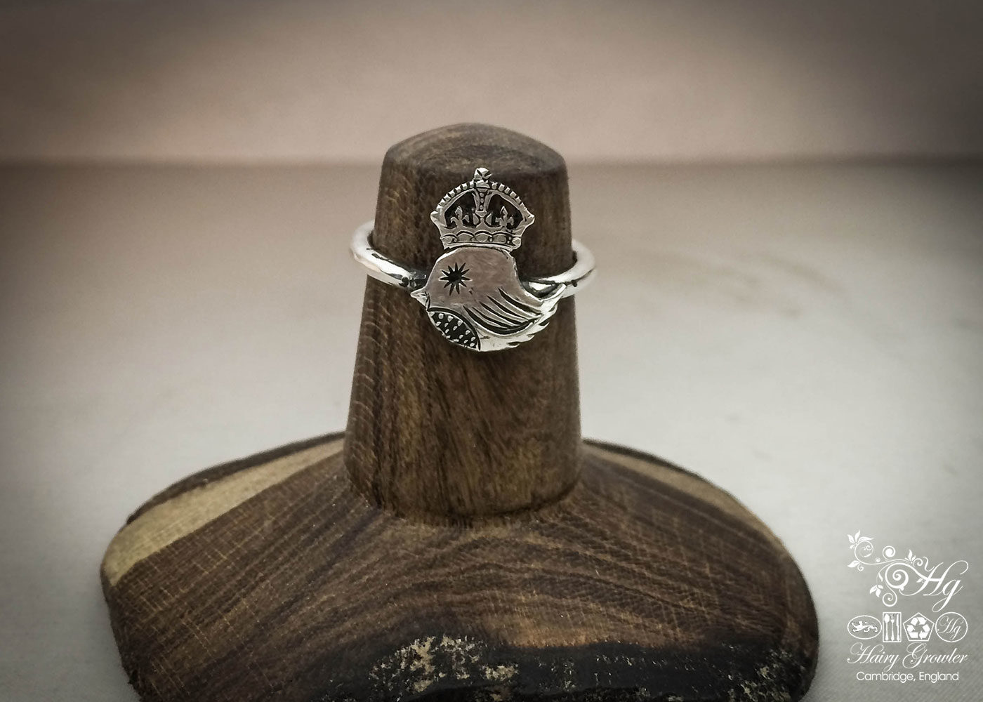 The 'teeny weeny bird queen' recycled silver threepence coin ring. Handmade and upcycled silver bird ring