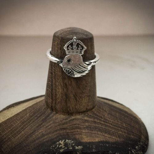 The 'teeny weeny bird queen' recycled silver threepence coin ring. Handmade and upcycled silver bird ring
