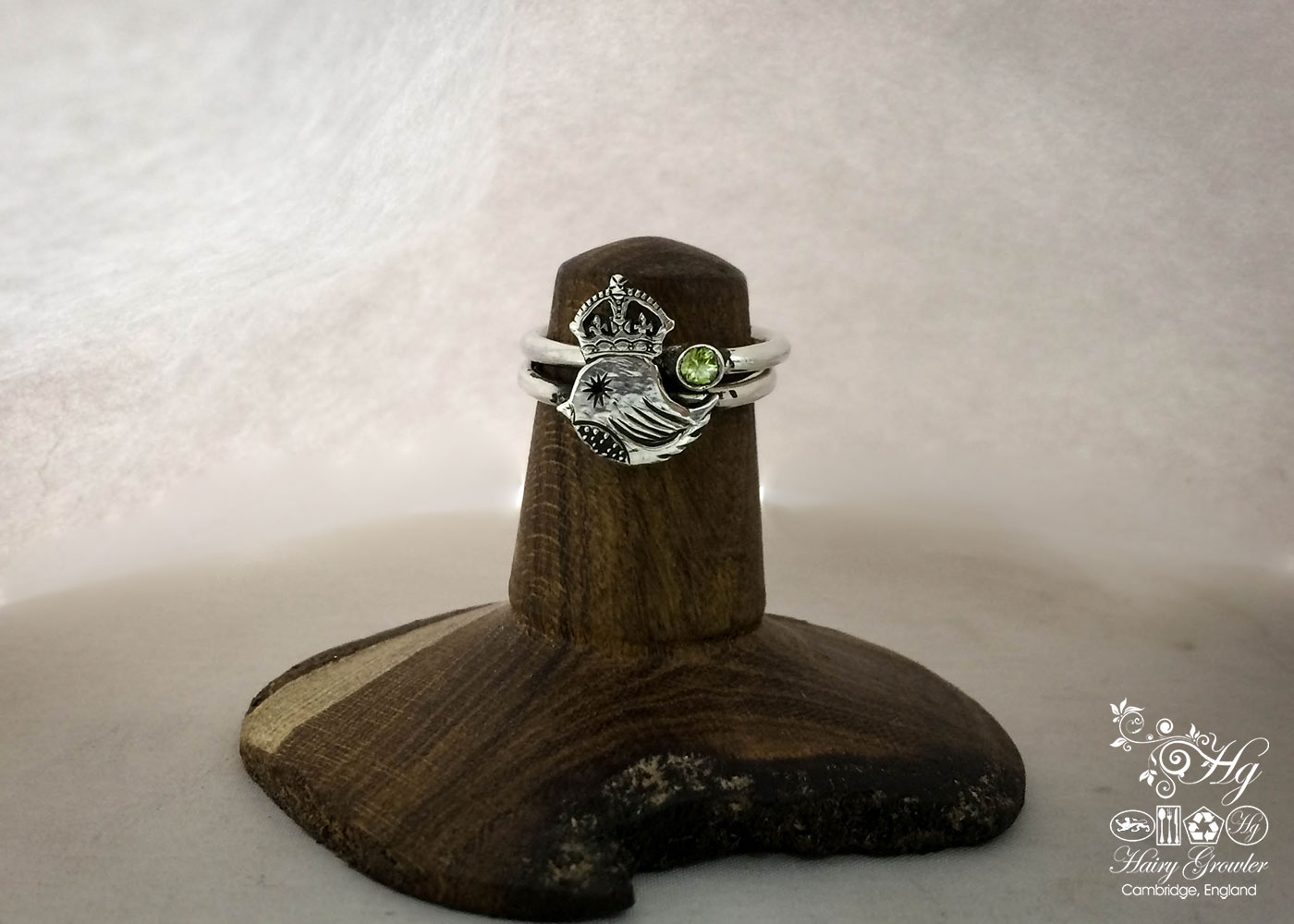 The 'teeny weeny bird queen' recycled silver threepence coin ring. Handmade and upcycled silver bird ring
