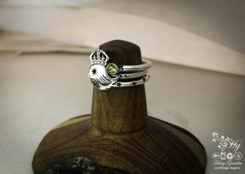 The 'teeny weeny bird queen' recycled silver threepence coin ring. Handcrafted and recycled silver bird ring