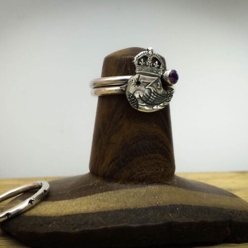 The 'teeny weeny bird queen' recycled silver threepence coin ring. Handcrafted and recycled silver bird ring