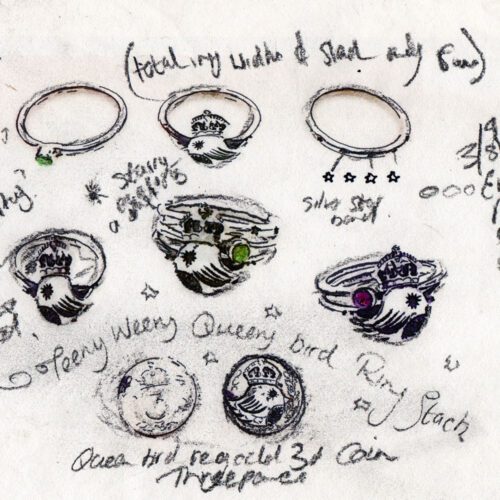 The 'teeny weeny bird queen' recycled silver threepence coin ring. Handmade and upcycled silver bird ring