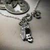 Handmade and repurposed coin owl-queen pendant necklace