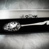 bespoke birth record christening spoon, handmade to custom order