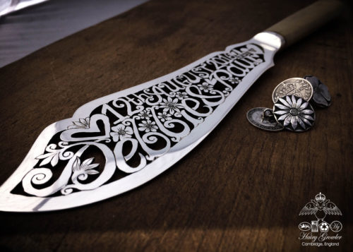 Wedding cake knife - An ethical and precious Victorian solid silver bespoke wedding cake knife.