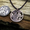 Handcrafted and recycled Farthing coin squirrel pendant necklace