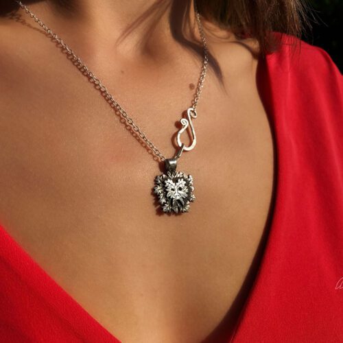 Handcrafted and recycled silver coin greenman pendant necklace