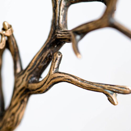 handcrafted and unique bronze oak tree of life sculpture