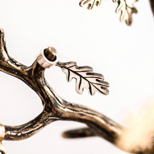 handmade and recycled silver coin oak leaf charm for a tree sculpture, necklace or bracelet